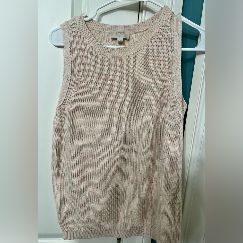 LOFT Outlet Multicolor Speckled Knit Sweater